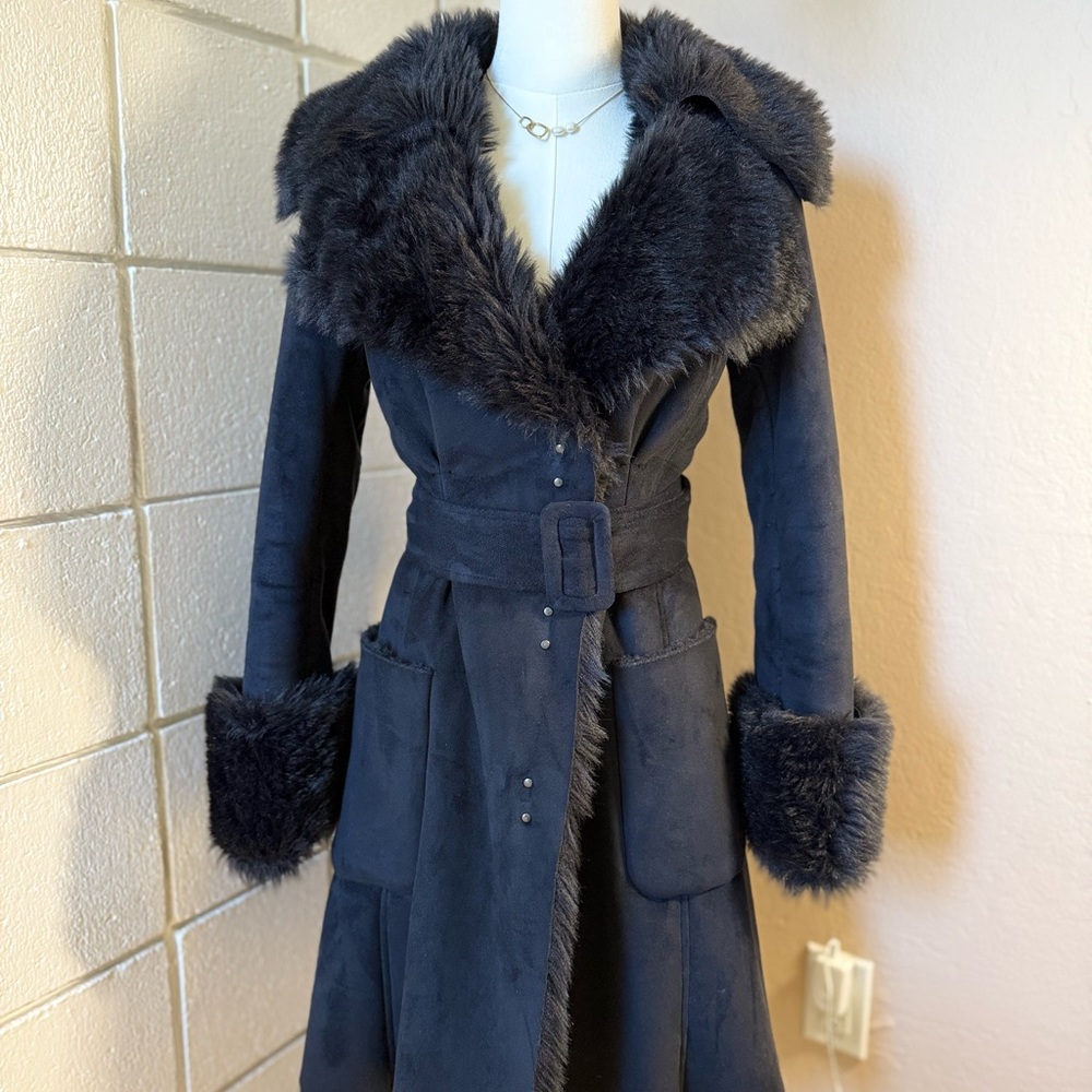 Armani Exchange Teddy Jacket in Classic Black with Plush Texture